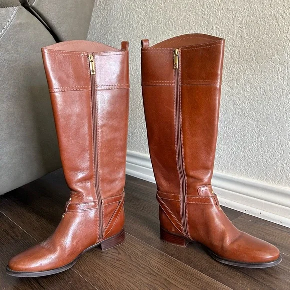 Tory Burch Sienna Brita 30MM Vegan Leather Riding Boots